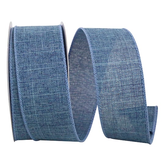 Reliant 1.5" x 10yd. Denim Solid Wired Ribbon